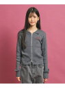 【SALE/50%OFF】【セットアップあり】ジップリブニット PINK-latte ピンク ラテ トップス ニット グレー パープル【RBA_E】[Rakut...