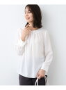 【SALE/44%OFF】春SALE!【日本製/トリアセテート混】タックデザインブラウス INDIVI インディヴィ トップス シャツ・ブラウス ベージュ ホワ...