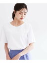 【SALE/20%OFF】【夏SALE/手洗い可】レースデザインジャージTシャツ Reflect リフレクト トップス カットソー・Tシャツ ブラック ホワイト...