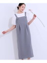 【SALE/50%OFF】【S-LL/肩紐調整可能】Iラインシルエットですっきりと タック切替ジャンドレ SHOO・LA・RUE シューラルー ワンピース・ドレ...