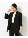 【S-3L】ダブルクロスミドル丈テーラードジャケット SHOO・LA・RUE シューラルー ジャケット・アウター テーラードジャケット・ブレザー ブラック ブラ...