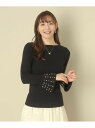 【SALE/30%OFF】【手元華やか/ボートネックで首元すっきり/春先までOK】フレア袖パール調ニット ITS' DEMO イッツデモ トップス ニット グリ...