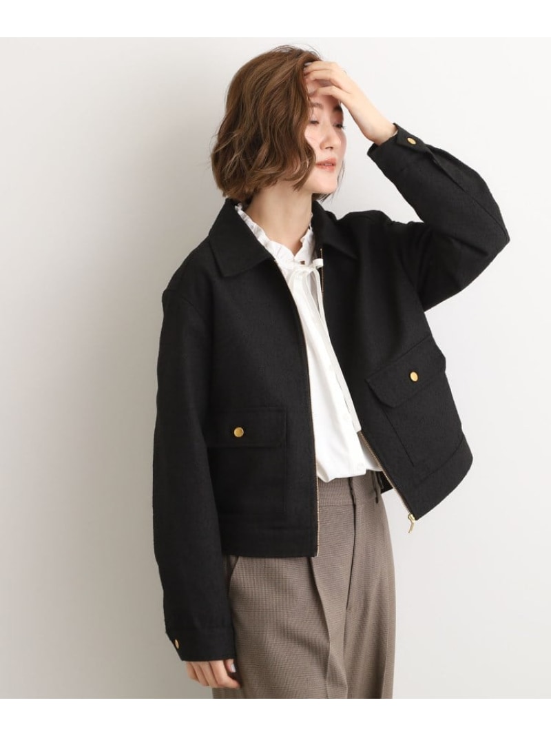 カジュアルに羽織れる,大人のツイードトラックジャケット grove グローブ ジャケット・アウター ブルゾン・ジャンパー グレー ブラック【送料無料】[Rakuten Fashion]のサムネイル