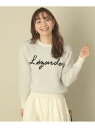 【SALE/30%OFF】【大人かわいい/パール調パーツで華やか】ロゴジャカードニット ITS' DEMO イッツデモ トップス ニット ブルー ホワイト ベー...