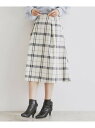 【SALE/30%OFF】タックフレアチェックスカート【洗濯機洗い可】 index インデックス スカート ロング・マキシスカート グレー ホワイト【RBA_E...
