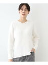 【SALE/70%OFF】春SALE!【洗える/コットン混】アシメデザインニット INDIVI インディヴィ トップス ニット ブルー ホワイト ピンク ネイビ...