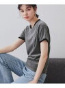 【SALE/40%OFF】ベロアTシャツ【洗濯機洗い可】 OPAQUE.CLIP オペークドットクリップ トップス カットソー・Tシャツ ネイビー グレー【RB...