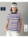 【SALE/40%OFF】【新レーベル ADABAT NAVY】吸水速乾/接触冷感 マルチボーダーモックネックT adabat アダバット トップス カットソー...
