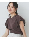 《美人百花掲載/XS-3Lサイズ》フレアスリーブバックシャントップス【接触冷感/UVケア/洗濯機洗い可】 index インデックス トップス カットソー・Tシャ...