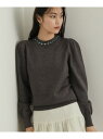 【SALE/30%OFF】《美人百花掲載》ビジューネックパフスリーブニット【洗える】 OPAQUE.CLIP オペークドットクリップ トップス ニット ベージュ...