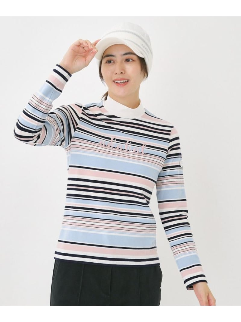 【SALE／20%OFF】【吸湿発熱】マルチボーダー長袖モックネックT adabat アダバット トップス カットソー・Tシャツ ネイビー ホワイト【RBA_E】【送料無料】[Rakuten Fashion] worldonlinestore-10048752 WORLD ONLINE STORE楽天市場店 サンプル画像3