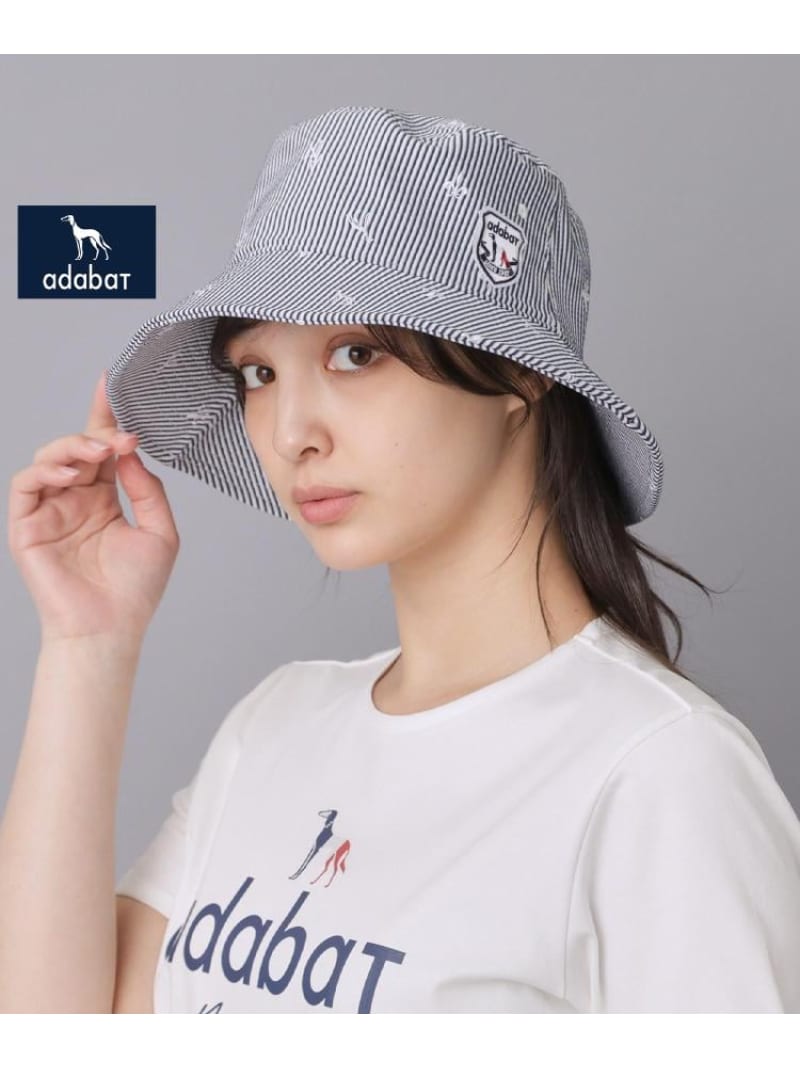 Rakuten - 【ADABAT NAVY】飛び柄刺しゅうハット adabat アダバット 帽子 ハット ネイビー ホワイト【送料無料】[Rakuten Fashion]