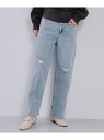 【SALE/50%OFF】《SS-LLsize》ストレッチダメージストレートデニム【洗濯機洗い可】 OPAQUE.CLIP オペークドットクリップ パンツ その...