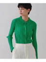 【SALE/20%OFF】《CLASSY掲載》ランダムリブポロ衿ニット【洗濯機洗い可】 OPAQUE.CLIP オペークドットクリップ トップス ニット ネイビ...