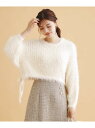 【SALE/30%OFF】透かしシャギーサイドリボンニット【洗濯機洗い可】 index インデックス トップス ニット ホワイト グリーン【RBA_E】[Rak...