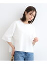 【SALE/76%OFF】【洗える/6分袖/Tシャツライク】ワイドシルエットニット INDIVI インディヴィ トップス ニット ホワイト ブラック グリーン ...