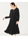 【SALE/50%OFF】【通勤】ジョーゼット プリーツワンピース UNTITLED アンタイトル ワンピース・ドレス その他のワンピース・ドレス ブラック ネ...