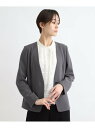 【SALE/60%OFF】【日本製/洗える】トリアセテート混ノーカラージャケット INDIVI インディヴィ スーツ・フォーマル セットアップスーツ ブラック ...