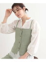 【SALE/30%OFF】【セットアップ可】コーデが華やぐ 大人の麻調キャミビスチェ SHOO・LA・RUE シューラルー トップス ベスト・ジレ グレー グリ...