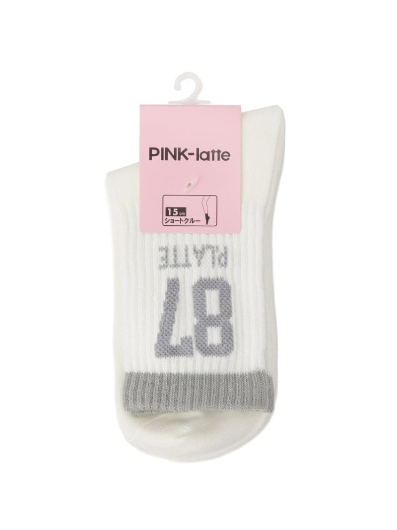 楽天WORLD ONLINE STORE楽天市場店【SALE／30％OFF】ナンバリングロゴショート PINK-latte ピンク ラテ 靴下・レッグウェア 靴下 ホワイト ブルー ブラック【RBA_E】[Rakuten Fashion]