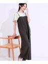 【SALE/20%OFF】【S-LL】Iラインですっきり見え 大人見えサロペット SHOO・LA・RUE シューラルー オールインワン・オーバーオール オーバー...
