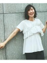 【SALE/20%OFF】フリルドッキングペプラムトップス【接触冷感/洗濯機洗い可】 OPAQUE.CLIP オペークドットクリップ トップス カットソー・Tシ...