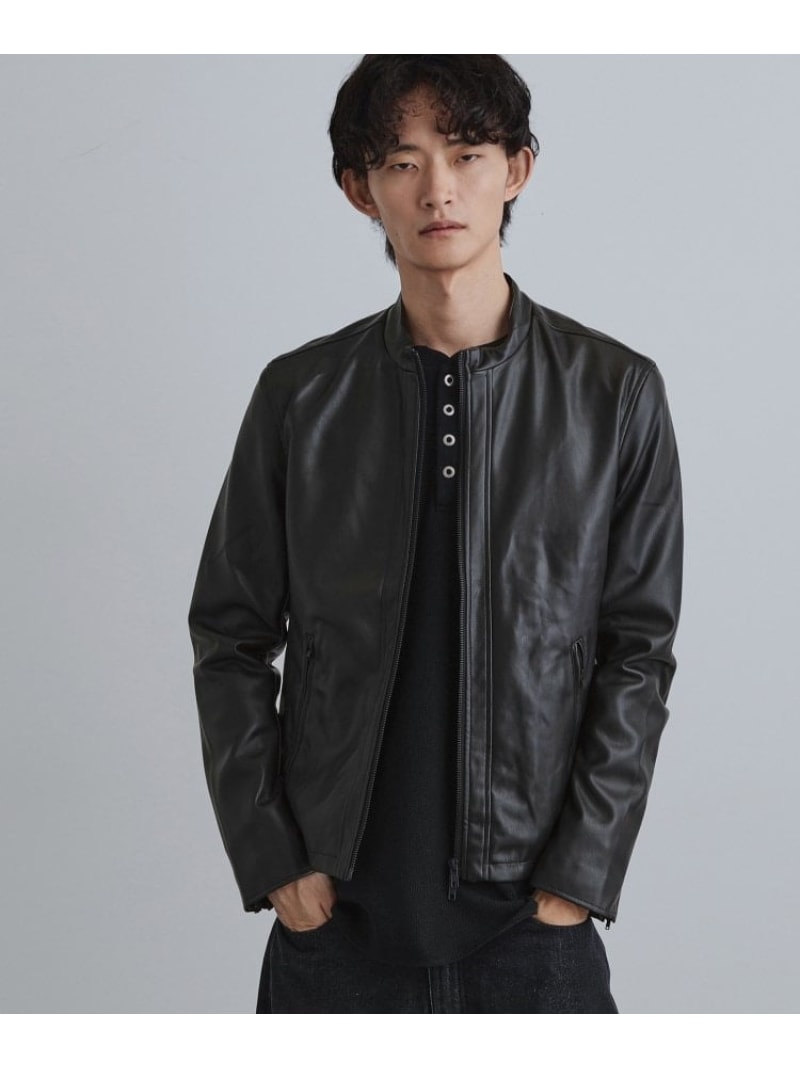 シングルレザー調ブルゾン tk.TAKEO KIKUCHI ティーケータケオキクチ ジャケット・アウター ブルゾン・ジャンパー ブラック ブラウン【送料無料】[Rakuten Fashion]のサムネイル