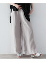 【SALE/55%OFF】エシカルシャンブレーワイドパンツ GALLEST インディヴィ パンツ その他のパンツ ベージュ ブラック パープル【RBA_E】【送...