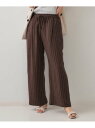 【SALE/30%OFF】麻混ストライプイージーワイドパンツ【洗濯機洗い可】 OPAQUE.CLIP オペークドットクリップ パンツ その他のパンツ ベージュ ...