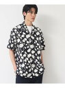 【SALE/20%OFF】【洗える】フラワープリント開襟シャツ Dessin デッサン トップス シャツ・ブラウス グリーン ブラック【RBA_E】【送料無料】...