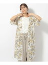 【SALE/30%OFF】プラスワンするだけで華やかに フラワープリントガウン SHOO・LA・RUE シューラルー トップス カーディガン ホワイト グリーン...