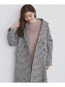 【SALE/30%OFF】千鳥チェックチェスターコート【洗える】 index インデックス ジャケット・アウター チェスターコート ブラック ベージュ【RBA_...