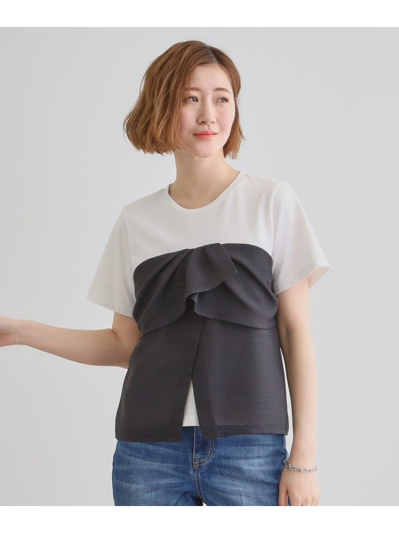 【SALE／29%OFF】【大人のリゾートスタイル/SETUP】麻調ビスチェドッキングT grove グローブ トップス カットソー・Tシャツ ブラック オレンジ ベージュ【RBA_E】[Rakuten Fashion]のサムネイル