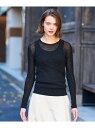 【SALE/50%OFF】【エアリー素材/華やか】スパンコールシアーニット DRESSTERIOR ドレステリア トップス ニット グリーン ブラック【RBA_...