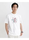 【SALE/30%OFF】モザイクロゴ ポンチTシャツ TAKEO KIKUCHI タケオキクチ トップス カットソー・Tシャツ ベージュ ホワイト【RBA_E...