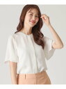 【SALE/30%OFF】【洗える/ストライプ柄】フレア袖ブラウス COUP DE CHANCE クード シャンス トップス シャツ・ブラウス ホワイト ネイビ...