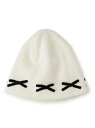 【SALE/30%OFF】リボンニットワッチ OPAQUE.CLIP オペークドットクリップ 帽子 ニット帽・ビーニー ブラック ホワイト【RBA_E】[Rak...