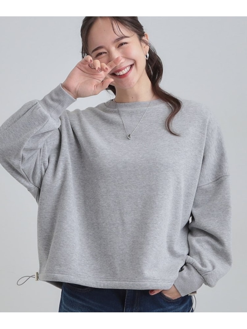 ドロスト裏シャギースウェット SHOO・LA・RUE シューラルー トップス スウェット・トレーナー ブラック ベージュ[Rakuten Fashion]