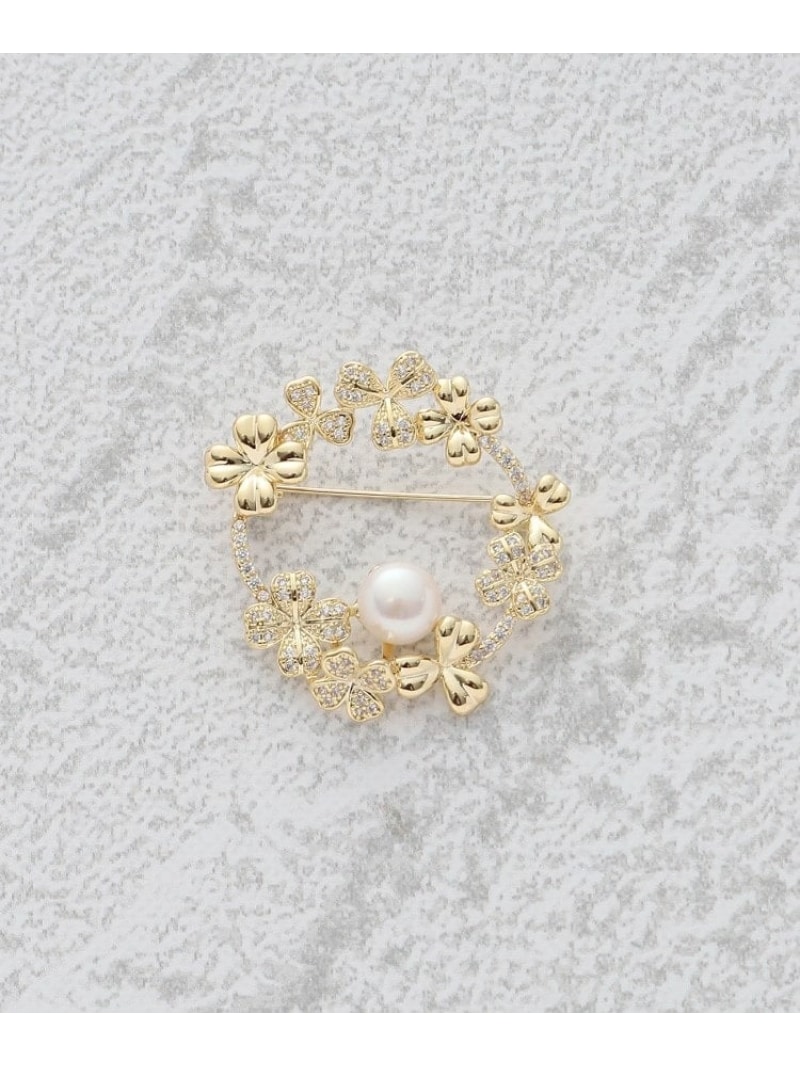 淡水パール ラウンドブローチ LAURA ASHLEY ローラ アシュレイ アクセサリー・腕時計 ブローチ・コサージュ・バッジ ホワイト【送料無料】[Rakuten Fashion]