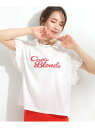 【SALE/10%OFF】【S-LL/汗ジミ軽減/ひんやり/UVカット】フリルTシャツ SHOO・LA・RUE シューラルー トップス カットソー・Tシャツ グ...