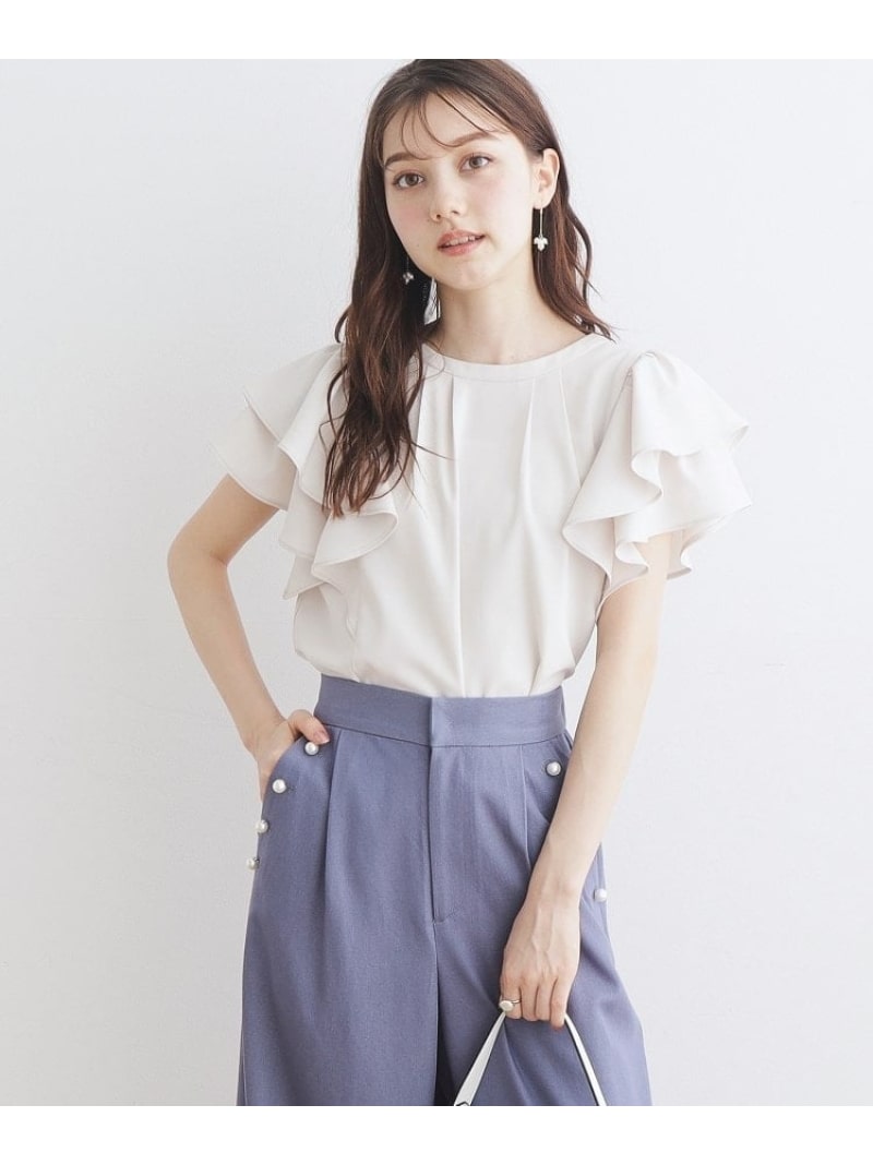 【前後2WAY】リネンライクラッフルブラウス Couture Brooch クチュールブローチ トップス シャツ・ブラウス ホワイト ブラック ピンク【送料無料】[Rakuten Fashion]のサムネイル