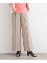 【SALE/60%OFF】【洗える/ストレッチ】トレンド素材タックワイドパンツ INDIVI インディヴィ パンツ その他のパンツ ネイビー ベージュ グレー【...