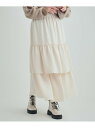 【SALE/30%OFF】一枚で華やかに ティアードスカート SHOO・LA・RUE シューラルー スカート ロング・マキシスカート ブラック ホワイト【RBA...