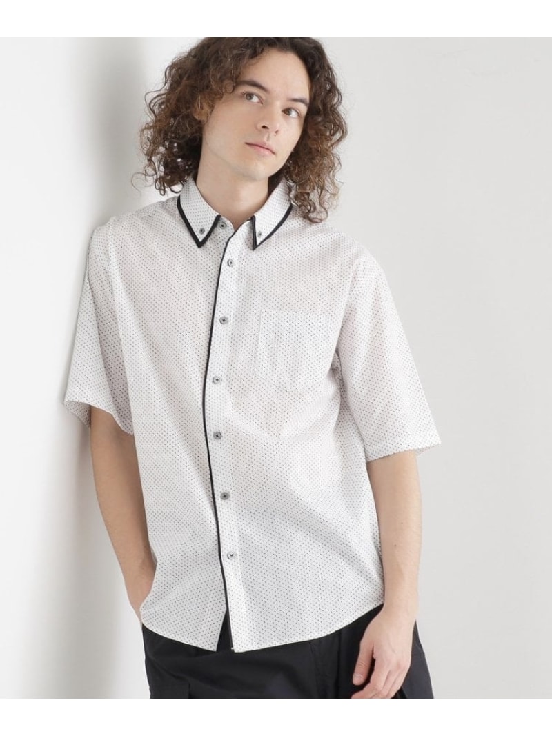 【SALE／41%OFF】2枚衿ドット柄シャツ tk.TAKEO KIKUCHI ティーケータケオキクチ トップス シャツ・ブラウス ネイビー ホワイト ブラック【RBA_E】[Rakuten Fashion]のサムネイル