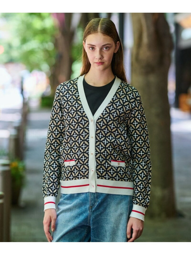 オーバーラップサークルVネックカーディガン DRESSTERIOR ドレステリア トップス カーディガン ベージュ【送料無料】[Rakuten Fashion]のサムネイル