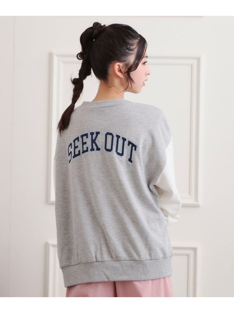 【SALE／28%OFF】バックカレッジVネックカーディガン PINK-latte ピンク ラテ トップス カーディガン ブルー ブラック【RBA_E】[Rakuten Fashion]