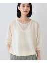 【SALE/60%OFF】【洗える/シアーラメ】レイヤード風ニット INDIVI インディヴィ トップス ニット ブラウン ホワイト ブラック【RBA_E】【送...