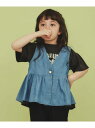 【SALE/30%OFF】【120-150】ペプラムライトデニムジレ/洗濯機OK・ママとおそろい THE SHOP TK ザ ショップ ティーケー トップス ベ...