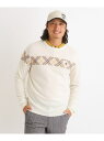 【SALE/60%OFF】ジャカードチェック柄 長袖カシミヤセーター adabat アダバット トップス ニット ネイビー ホワイト【RBA_E】【送料無料】[...