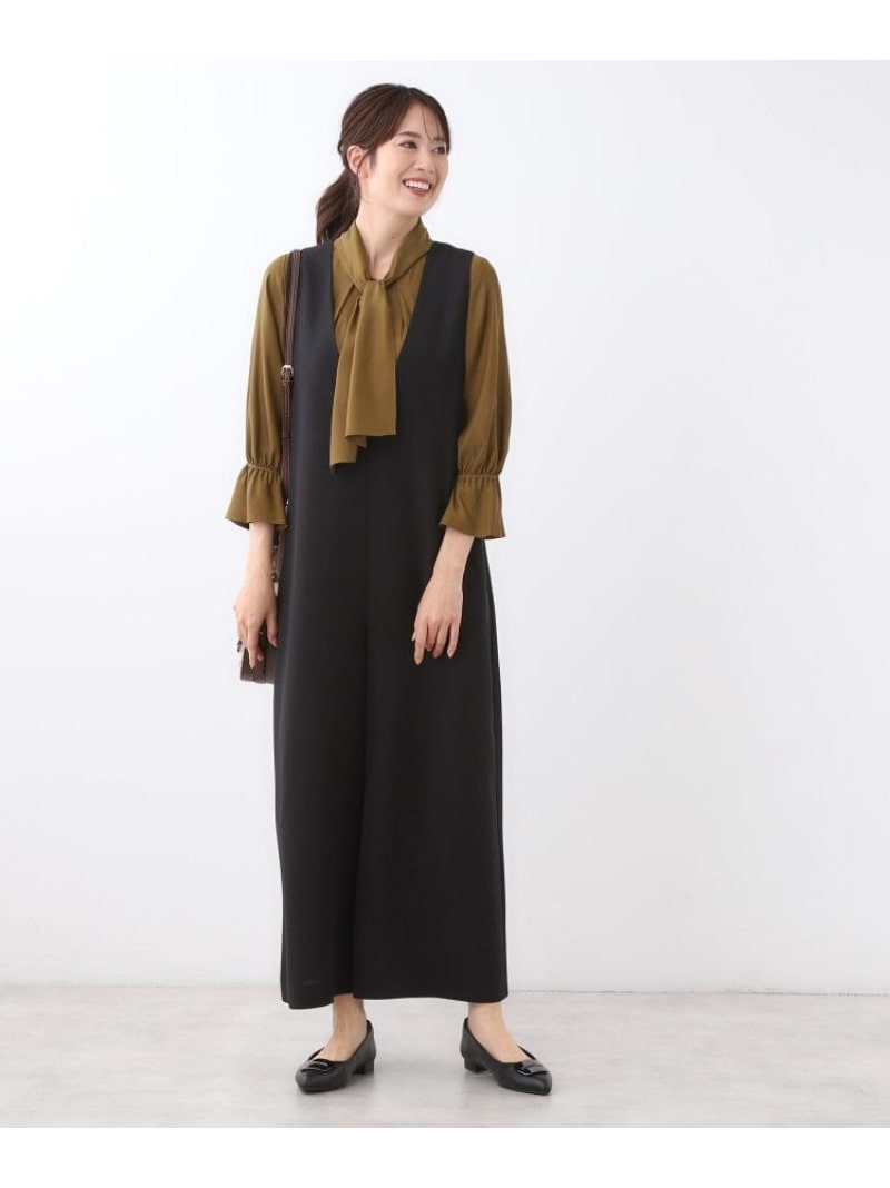 【SALE／30%OFF】【すっきり縦長シルエット】サロペットパンツ Reflect リフレクト オールインワン・オーバーオール オーバーオール・サロペット ブラック ブラウン【RBA_E】【送料無料】[Rakuten Fashion]